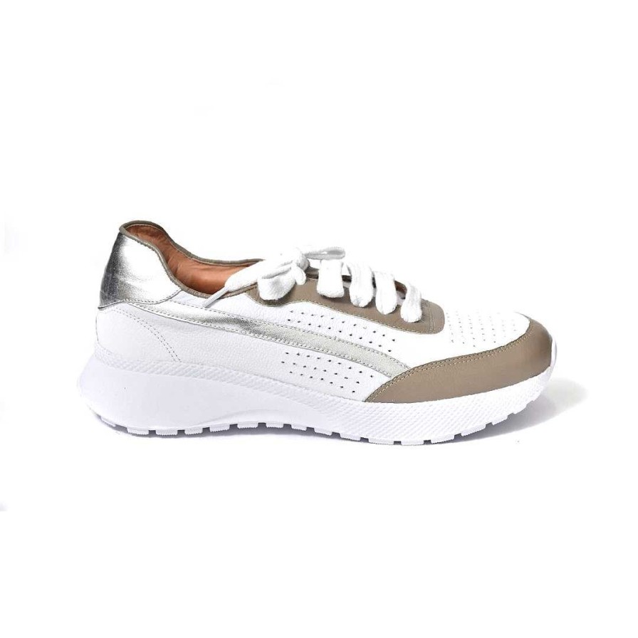 Zapatos OQ Shoes | Zapato Estilo Tennis Exhalar 2 Taupe X Blanco X Plata