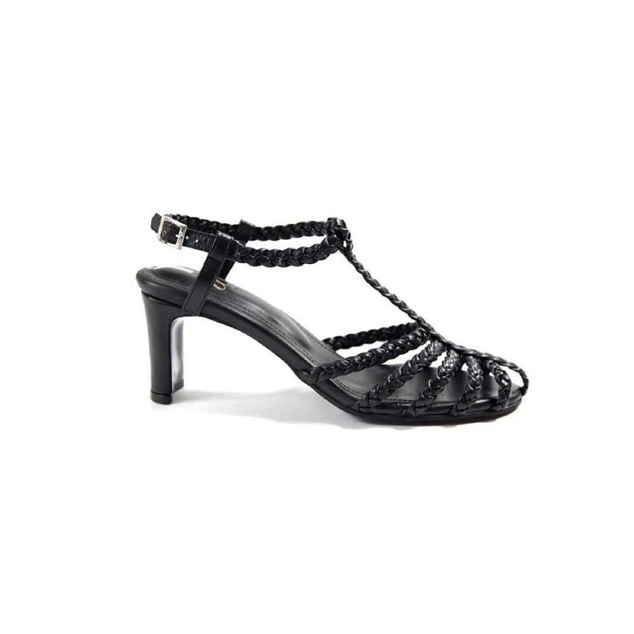 Zapatos OQ Shoes | Sandalia Con Tacon Pomarosa 5.5 Negro