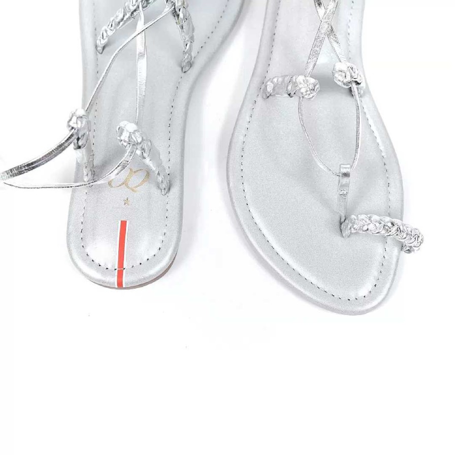 Zapatos OQ Shoes | Sandalia Plana Desierto Plata