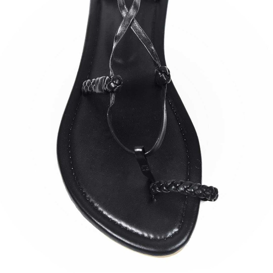 Zapatos OQ Shoes | Sandalia Plana Desierto Negra